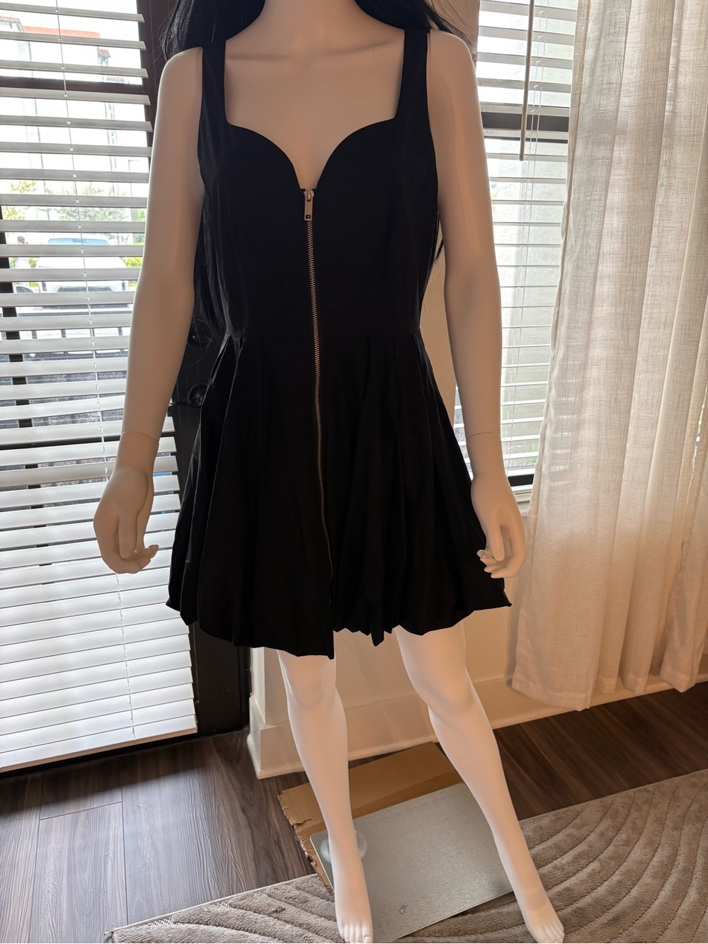 Steve Madden Black Zip Front Mini Dress - Picture 4 of 11